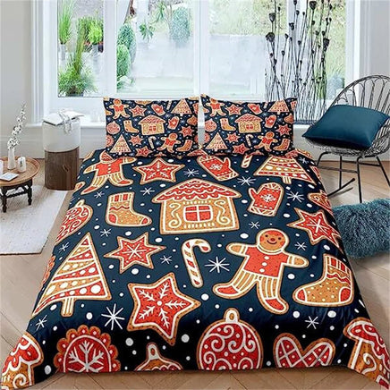 Christmas Duvet Cover Bow Pattern Comforter Covers Xmas Gift Decorations for Children 13