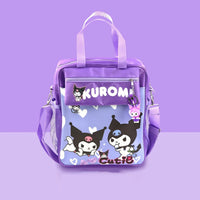 Cinnamoroll Backpack Cute Kuromi Storage Bag My Melody Pom Pom Purin Girls Lunch Bag Purple Backpack