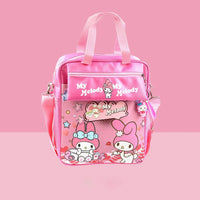 Cinnamoroll Backpack Cute Kuromi Storage Bag My Melody Pom Pom Purin Girls Lunch Bag Pink Backpack