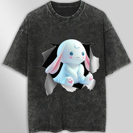 Cinnamoroll tee shirt - 3D Cute funny graphic tees - Unisex wide sleeve style Dark Gray