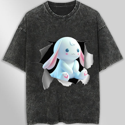 Cinnamoroll tee shirt - 3D Cute funny graphic tees - Unisex wide sleeve style Dark Gray