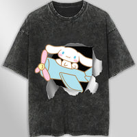 Cinnamoroll tee shirt - Cute funny graphic tees - Unisex wide sleeve style Dark Gray
