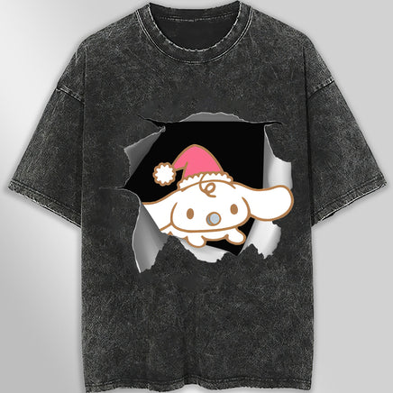 Cinnamoroll tee shirt - Cute funny graphic tees - Unisex wide sleeve style Dark Gray