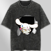 Cinnamoroll tee shirt - Cute funny graphic tees - Unisex wide sleeve style Dark Gray