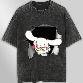 Cinnamoroll tee shirt - Cute funny graphic tees - Unisex wide sleeve style Dark Gray