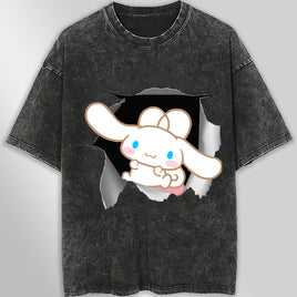 Cinnamoroll tee shirt - Cute funny graphic tees - Unisex wide sleeve style Dark Gray