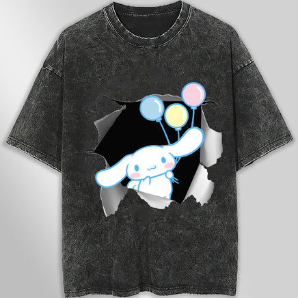 Cinnamoroll tee shirt - Cute funny graphic tees - Unisex wide sleeve style Dark Gray