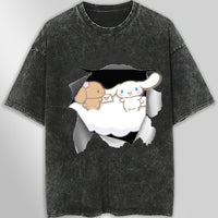 Cinnamoroll tee shirt - Cute funny graphic tees - Unisex wide sleeve style Dark Gray