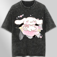 Cinnamoroll tee shirt - Cute funny graphic tees - Unisex wide sleeve style Dark Gray