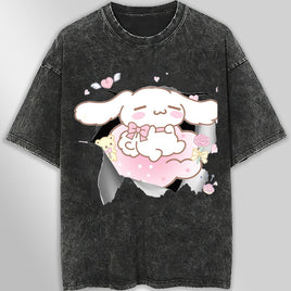 Cinnamoroll tee shirt - Cute funny graphic tees - Unisex wide sleeve style Dark Gray