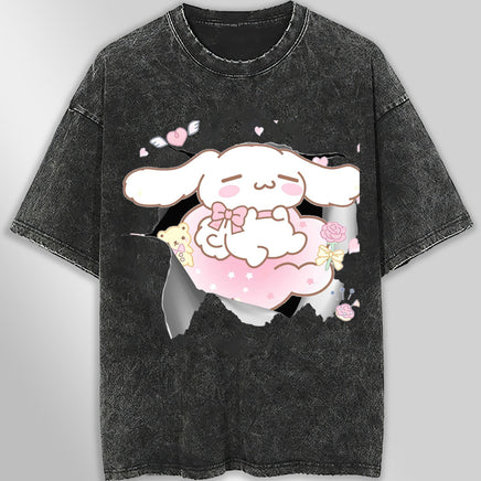 Cinnamoroll tee shirt - Cute funny graphic tees - Unisex wide sleeve style Dark Gray