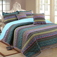 Cotton and Linen Style Three - Piece Wash Quilt Set - Lusy Store LLC