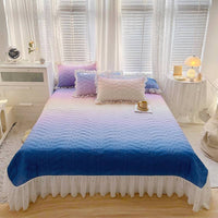 Cotton Lace Embroidery Quilted Bed Cover Set - Lusy Store LLC
