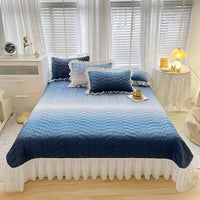 Cotton Lace Embroidery Quilted Bed Cover Set - Lusy Store LLC