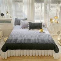 Cotton Lace Embroidery Quilted Bed Cover Set - Lusy Store LLC