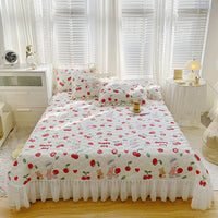 Cotton Lace Embroidery Quilted Bed Cover Set - Lusy Store LLC