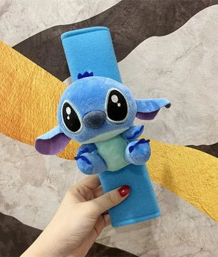 Cute Kawaii Stitch Angel Car Seat Belt Plush Shoulder Cover for Men and Women - Lusy Store LLC