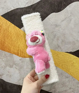 Cute Kawaii Stitch Angel Car Seat Belt Plush Shoulder Cover for Men and Women - Lusy Store LLC