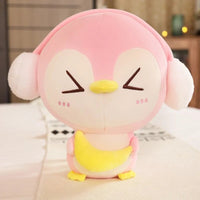 Cute Penguin Plush Doll with Headphones - 20-55CM Pink 20CM