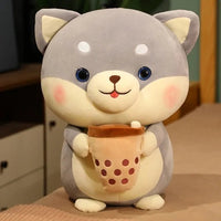 Cute Shiba Plush Toy Gray 45cm