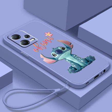 Cute Stitch Lilo Cartoon Liquid Rope Soft Phone Case for Xiaomi Redmi Note 13/12S/11T/10 Pro Plus A54TGry01