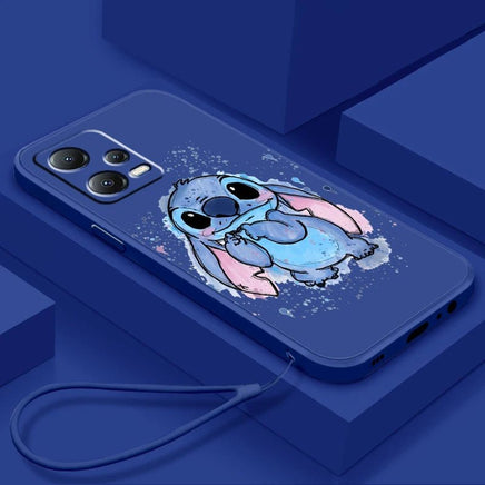 Cute Stitch Lilo Cartoon Liquid Rope Soft Phone Case for Xiaomi Redmi Note 13/12S/11T/10 Pro Plus A54TBle02