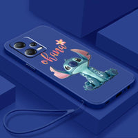 Cute Stitch Lilo Cartoon Liquid Rope Soft Phone Case for Xiaomi Redmi Note 13/12S/11T/10 Pro Plus A54TBle01