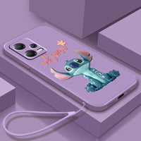 Cute Stitch Lilo Cartoon Liquid Rope Soft Phone Case for Xiaomi Redmi Note 13/12S/11T/10 Pro Plus A54TVlt01
