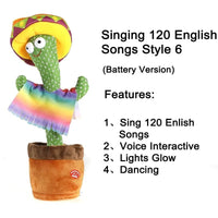 Dancing Cactus Plush Toy English Songs Style 6 12.59 x 4.72 x 4.72 Inch
