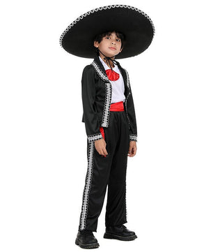 Day of the Dead Skeleton Costume for Halloween, Mexican Ethnic Outfit - Lusy Store LLC