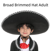 Day of the Dead Skeleton Costume for Halloween, Mexican Ethnic Outfit Broad Brimmed Hat Adult Free Size