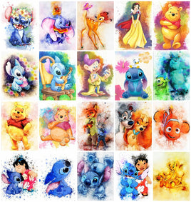 Diamond Painting Kits - Lilo & Stitch DIY Mosaic Wall Decor Full Round Embroidery Cross Stitch