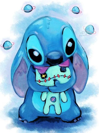 DIY 5D Diamond Embroidery Kit - Lilo And Stitch Cartoon PaintingFull Drill Round Mosaic 10 Full Round 30x40cm