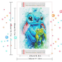 DIY 5D Diamond Embroidery Kit - Lilo And Stitch Cartoon PaintingFull Drill Round Mosaic