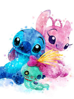 DIY 5D Diamond Embroidery Kit - Lilo And Stitch Cartoon PaintingFull Drill Round Mosaic 5 Full Round 30x40cm