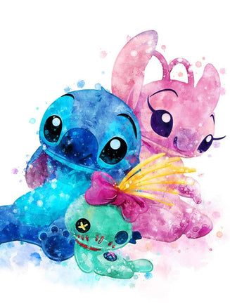 DIY 5D Diamond Embroidery Kit - Lilo And Stitch Cartoon PaintingFull Drill Round Mosaic 5 Full Round 30x40cm