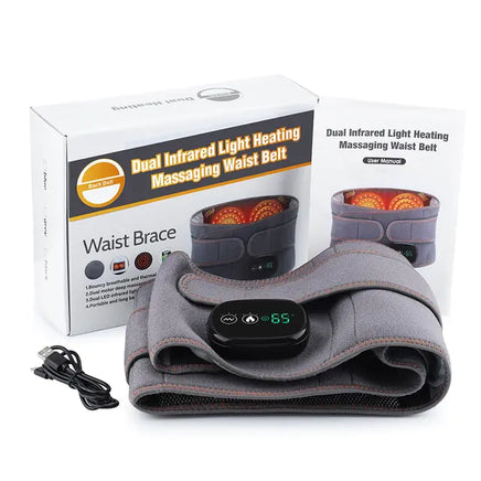 Electric Heating Massage Belt Gray USB Cable