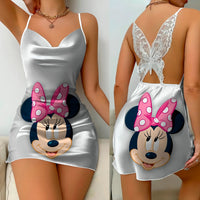 Elegant Dresses for Women Slip Dress Minnie Mouse Pajama Skirt Bowknot Mickey Womens Fashion 4