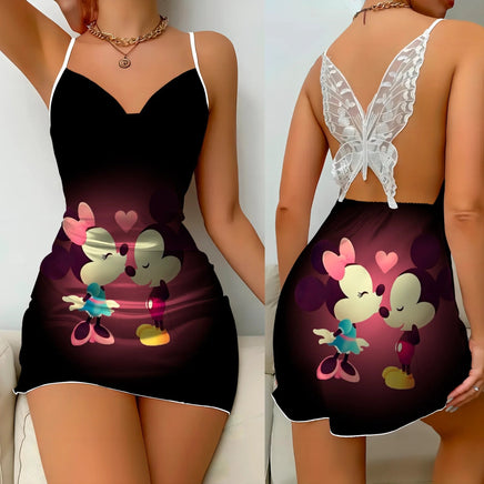 Elegant Dresses for Women Slip Dress Minnie Mouse Pajama Skirt Bowknot Mickey Womens Fashion 2