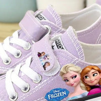 Elsa shoes - Summer children's shoes canvas Elsa Princess shoes - Low-top purple sneakers