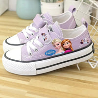 Elsa shoes - Summer children's shoes canvas Elsa Princess shoes - Low-top purple sneakers Purple B