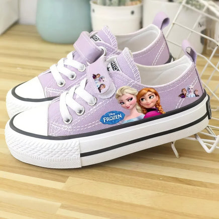 Elsa shoes - Summer children's shoes canvas Elsa Princess shoes - Low-top purple sneakers Purple B