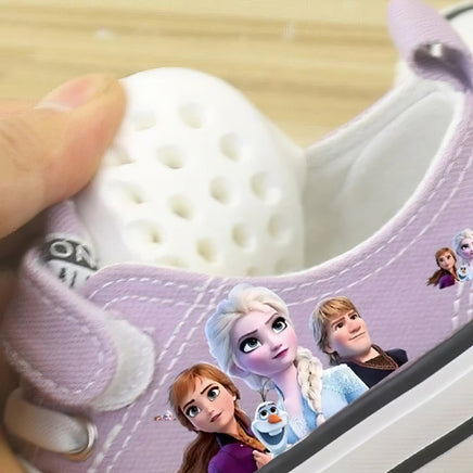 Elsa shoes - Summer children's shoes canvas Elsa Princess shoes - Low-top purple sneakers - Lusy Store LLC