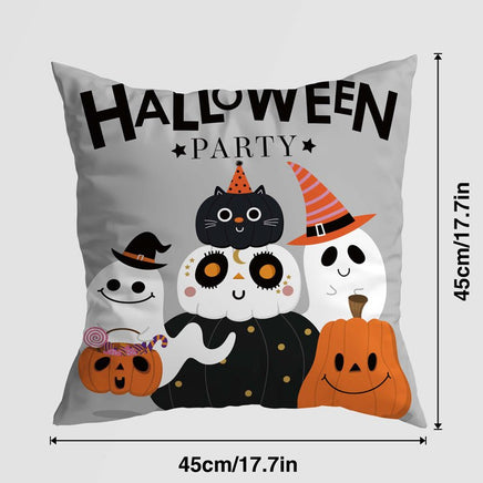 Enhance your Halloween decor with this adorable Pumpkin Castle Pillow Cover H001 Without Pillow Core 45x45cm