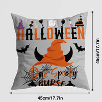 Enhance your Halloween decor with this adorable Pumpkin Castle Pillow Cover M001 Without Pillow Core 45x45cm