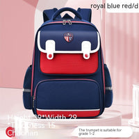 Ergonomic 3D Spine Protection Schoolbag for Grade 1-3-6 Primary School Students, Reducing Burden Blue and Red Small
