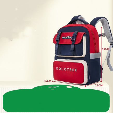 Ergonomic Children's Schoolbag with Spine Protection for Burden Reduction Bachelor Red L