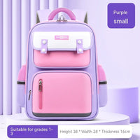 Ergonomic Schoolbag for Primary School Students for Spine Protection Purple Small Size Small Size
