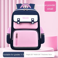 Ergonomic Schoolbag for Primary School Students for Spine Protection Sapphire Blue Pink Small Size
