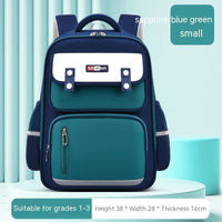 Ergonomic Schoolbag for Primary School Students for Spine Protection Sapphire Blue Green Small Size